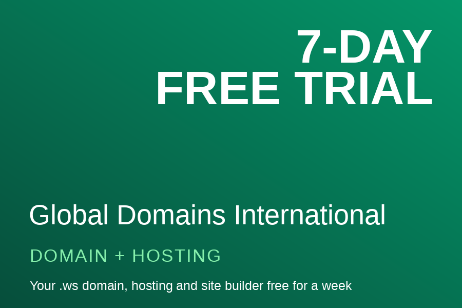 7-DAY FREE TRIAL DOMAIN + HOSTING available
